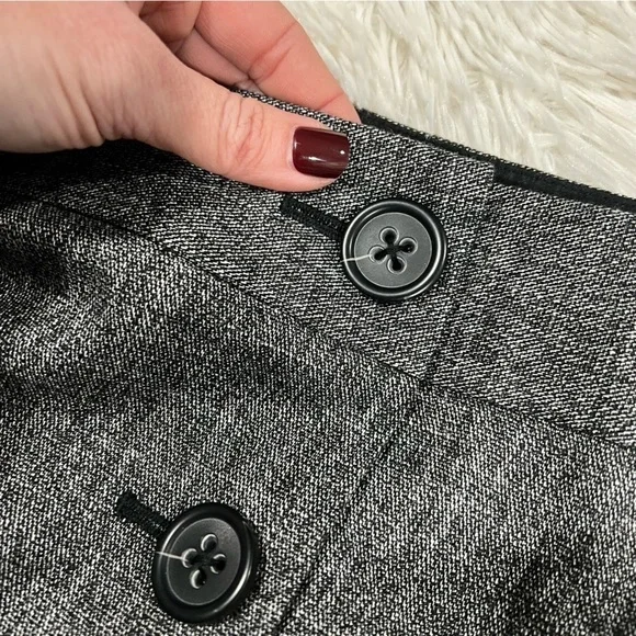 Banana Republic | Gray Marled Button Front A-line Skirt Stretch Size 4 - Picture 8 of 11